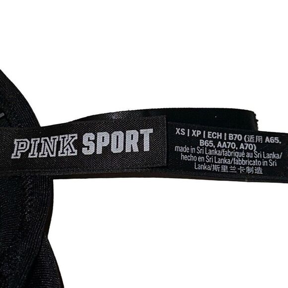 PINK Victoria's Secret Black Strappy Bra W/ Removable pads Ladies XS - Picture 8 of 11